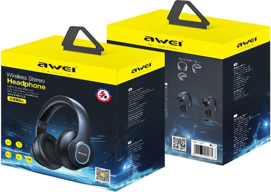 Awei A100BL Bluetooth Wireless Over Ear Headphones with Radio with 12 hours of Operation Black