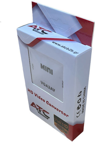 ATC Μετατροπέας 3.5mm / VGA female σε RCA female Λευκό 1τμχ 02.004.0029