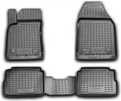 Novline Set of Front and Rear Mats 4pcs Tray Type for Opel Vectra 2002-2009 Black