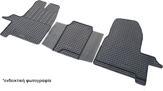 Cik Set of Front and Rear Mats 3pcs for Ford Transit Custom 2015+ Black