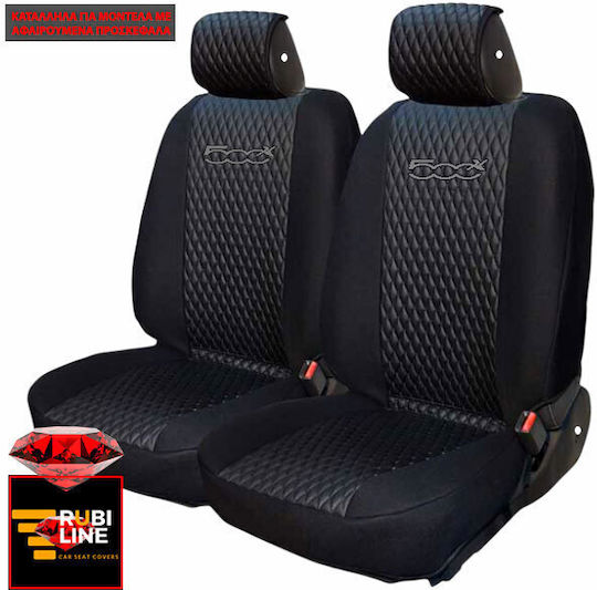 Front Car Covers 2pcs Leatherette Black