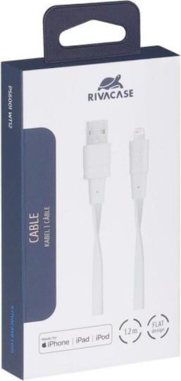 Rivacase PS6001 Flach USB-A zu Lightning-Kabel Weiß 1.2m (PS6001WT12)