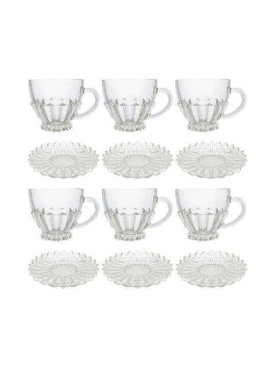 Diafano Glass Brown Cup Set Brown 6pcs