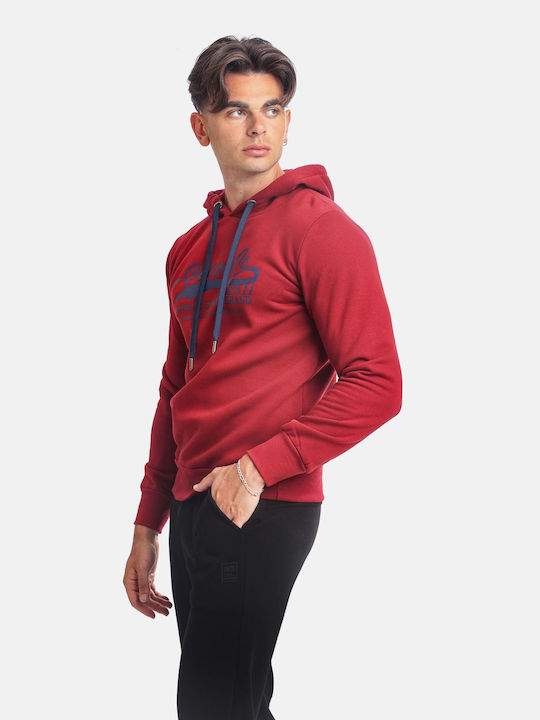 Paco & Co Herren Sweatshirt mit Kapuze Burgundisch