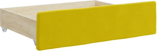 Kinderbett Schlafsofa Mit Samt Gelb Mit Lattenrost Für Matratze 100x200cm