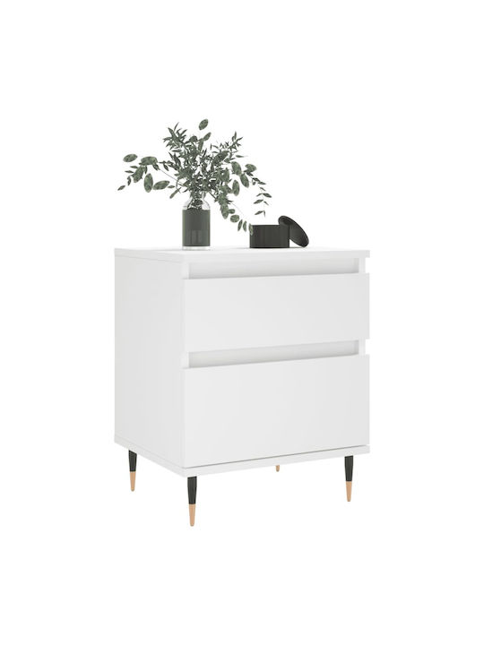 White Wooden Bedside Table 40x35x50cm