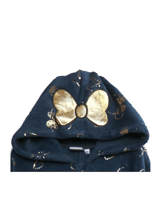 Disney Kids' One-piece Pajamas Winter Fleece Navy Blue Minnie Mouse