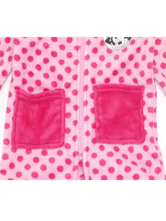 Disney Kinder Bademantel Winterlich Fleece Rosa Minnie Mouse