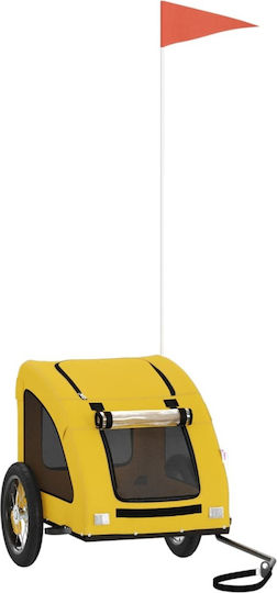 vidaXL Kinderwagen für Hunde bis 30kg Gelb L124xB53xH53cm.