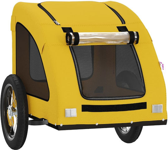 vidaXL Kinderwagen für Hunde bis 30kg Gelb L124xB53xH53cm.