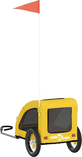 vidaXL Kinderwagen für Hunde bis 30kg Gelb L124xB53xH53cm.
