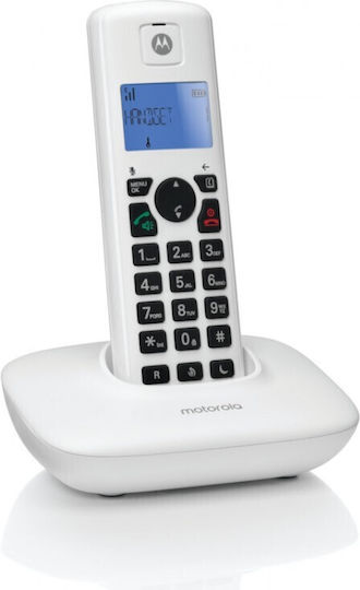 Motorola T401+ Безжичен Телефон с Българско Меню Бял