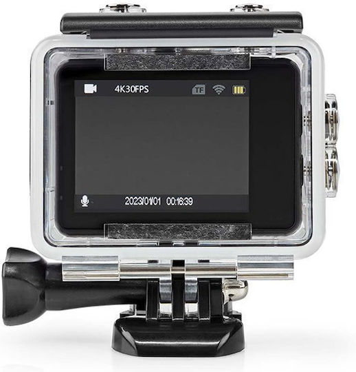 Nedis ACAM51BK Action Camera 4K Ultra HD Υποβρύχια (με Θήκη) με Οθόνη 2" και Wi-Fi Μαύρη