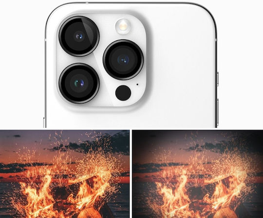 Ringke Frame Protector Προστασία Κάμερας Tempered Glass Μαύρο για το iPhone 15 Pro Max