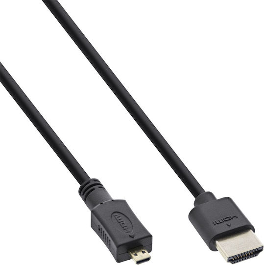 InLine HDMI 2.0 Premium High Speed 4K 60Hz HDR Cable HDMI Male - Micro HDMI Male Length 1.8m Colour Black