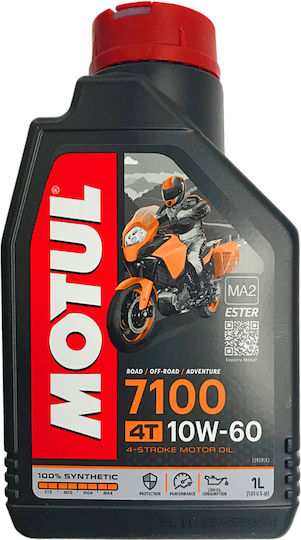 Motul 7100 4T 10W-60 Συνθετικό Λάδι Μοτοσυκλέτας για Τετράχρονους Κινητήρες 1lt