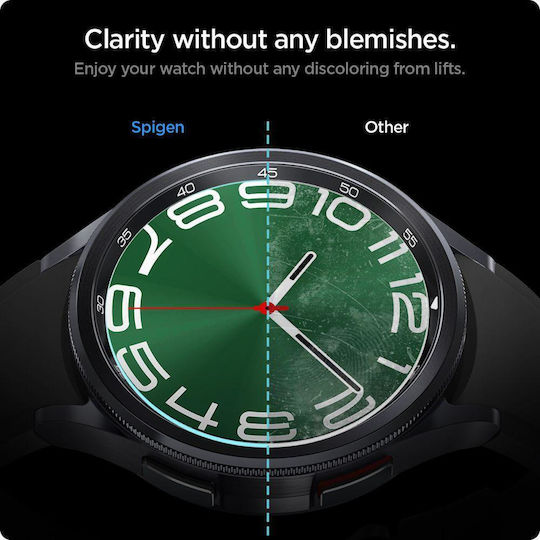 Spigen Glas.tR EZ Fit Gehärtetes Glas für das Galaxy Watch6 Classic 47mm 2Stück AGL07066