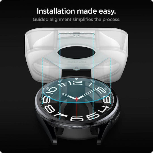 Spigen EZ Fit Закалено стъкло за Spigen Glas.tr "EZ-Fit" 2-Pack е съвместим с Galaxy Watch 6 Classic (43 mm). 2бр AGL07067