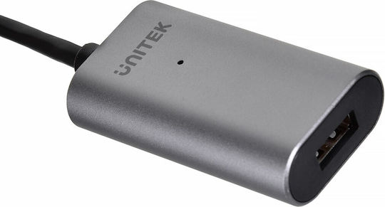 Unitek USB 2.0 Кабел USB-A мъжки - USB-A женски Черен 5м Y-271
