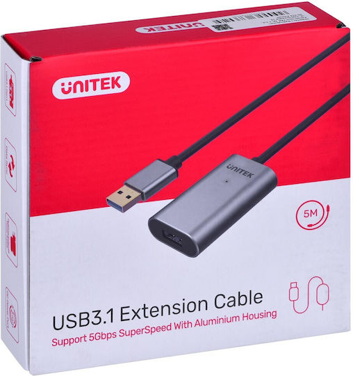 Unitek USB 2.0 Cable USB-A male - USB-A female 5m (Y-3004)