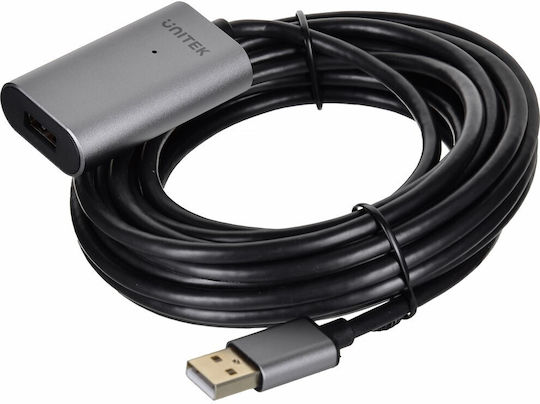 Unitek USB 2.0 Кабел USB-A мъжки - USB-A женски Черен 5м Y-271