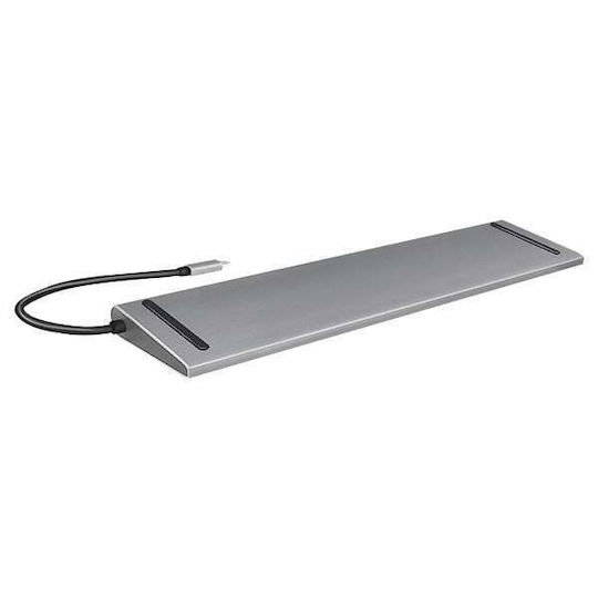Factory USB-C Docking Station mit HDMI 4K PD Ethernet und Verbindung 2 Monitore Silber (KYL-6529589057-OEM)