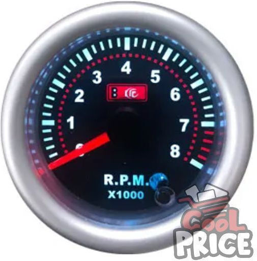 Car RPM Counter Analog Instrument 52mm 0-8.000rpm 2''