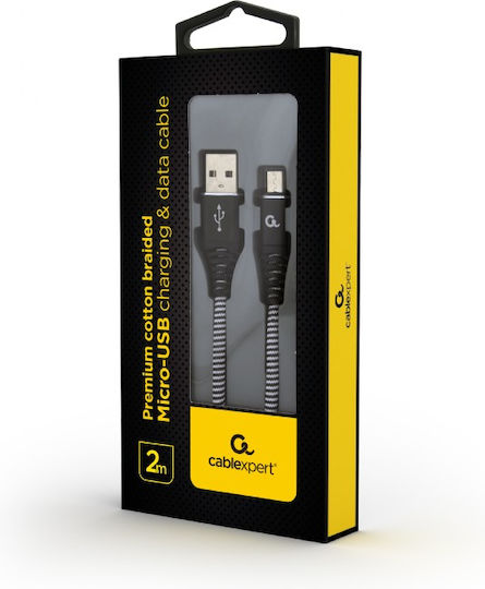 Gembird Regulär USB 2.0 auf Micro-USB-Kabel Schwarz 2m (CC-USB2B-AMMBM-2M-BW) 1Stück