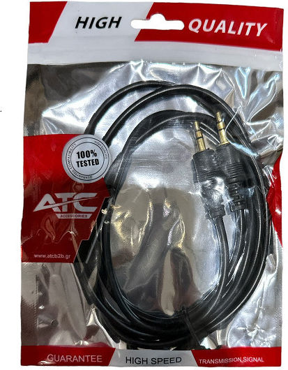 ATC Καλώδιο Ήχου 3.5mm male - 3.5mm male Μαύρο 15m 02.008.0117