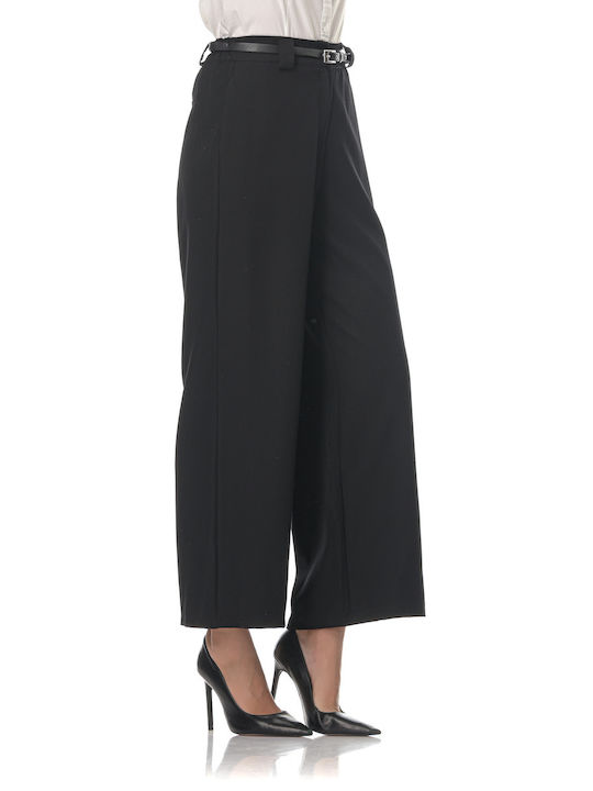 G Secret Women's High-waisted Fabric Trousers with Elastic Black