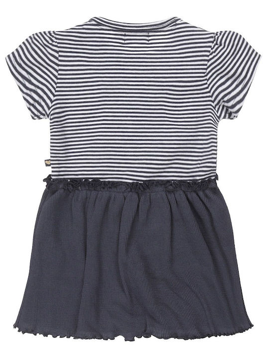 DRESS DARK BLUE STRIPED WITH BLUE STRIPES WITH SHELLS DIRKJE