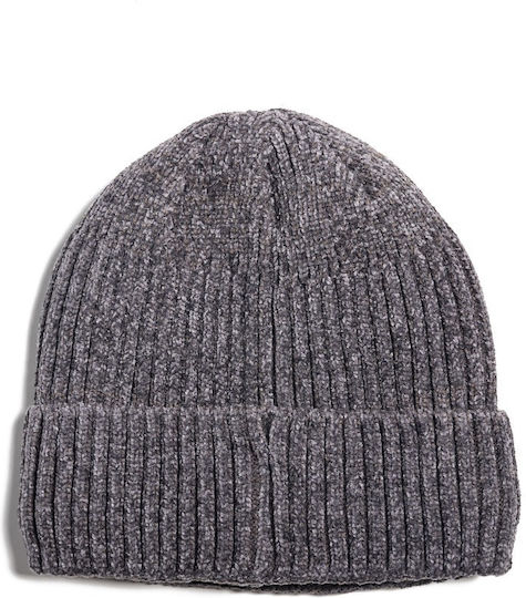 Beanie Unisex Beanie with Rib Knit in Gray color