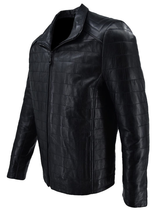 Δερμάτινα 100 Men's Winter Leather Jacket Black