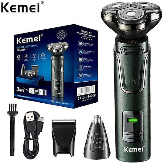 Kemei KM-2808 Περιστρεφόμενη Ξυριστική Μηχανή Προσώπου Επαναφορτιζόμενη