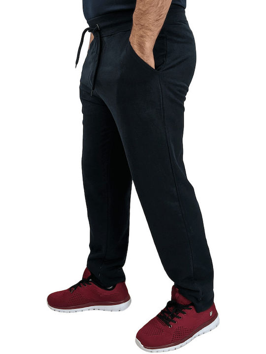 Cotton Point Men's Sweatpants with Rubber Blue