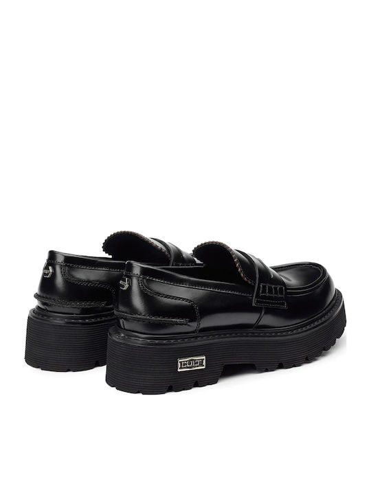 Leather Women's Loafers in Black Color