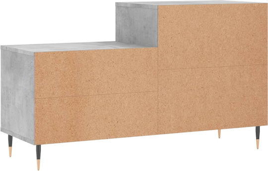 Concrete Wooden Shoe Organizer Gray 102x36x60cm