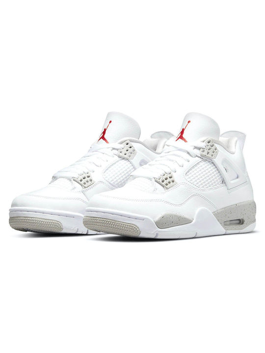 Jordan Air Jordan 4 Retro Ανδρικά Μποτάκια White / Tech Grey / Black / Fire Red