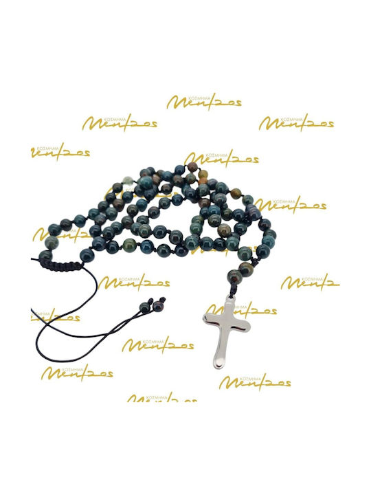 Mentzos Necklace Rosary from Steel