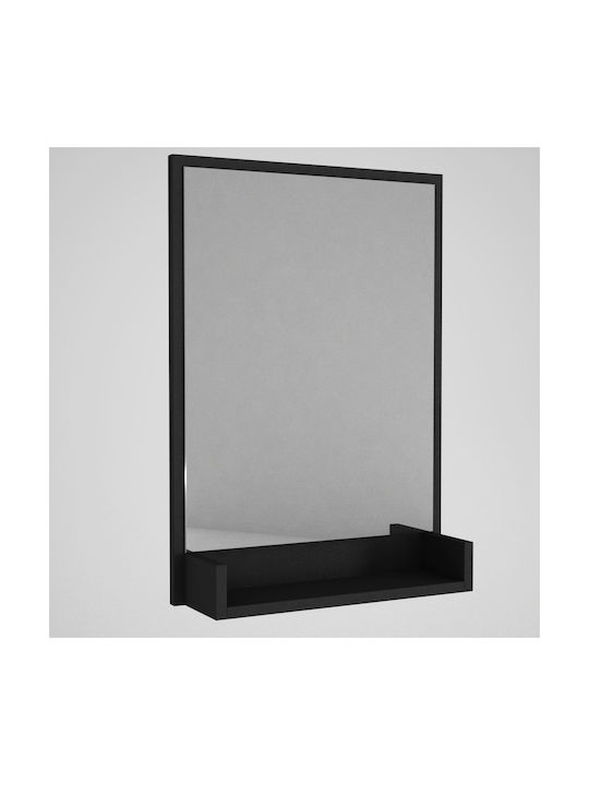 24Mall Wall Mirror with Black Wooden Frame 1pcs