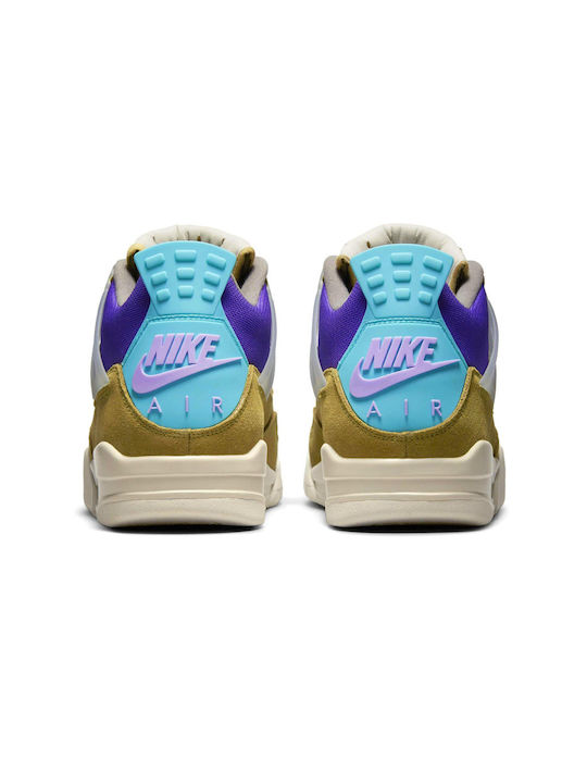 Air  4 Retro Union LA Мъжки Ботуши Desert Moss / Turquoise / Dark Iris