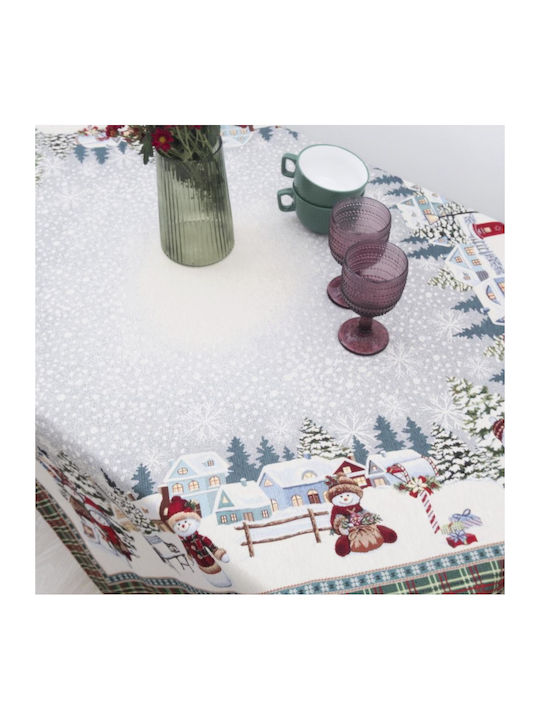 Dimeco Christmas Tablecloth Fabric Green L140xW140cm 1pcs