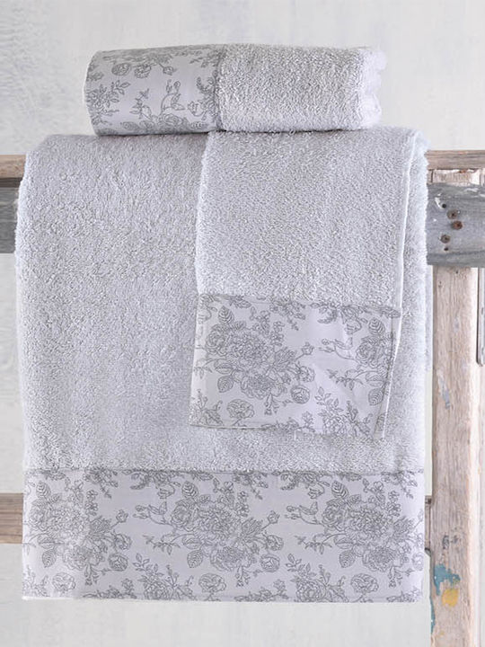 Rythmos 3pc Bath Towel Set Bendetta Grey Weight 500gr/m²