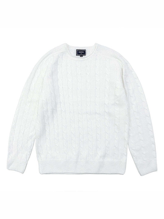 Ustyle Men's Long Sleeve Sweater White