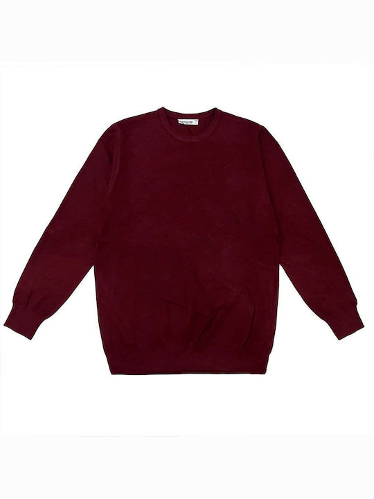 Ustyle Men's Long Sleeve Sweater Burgundy