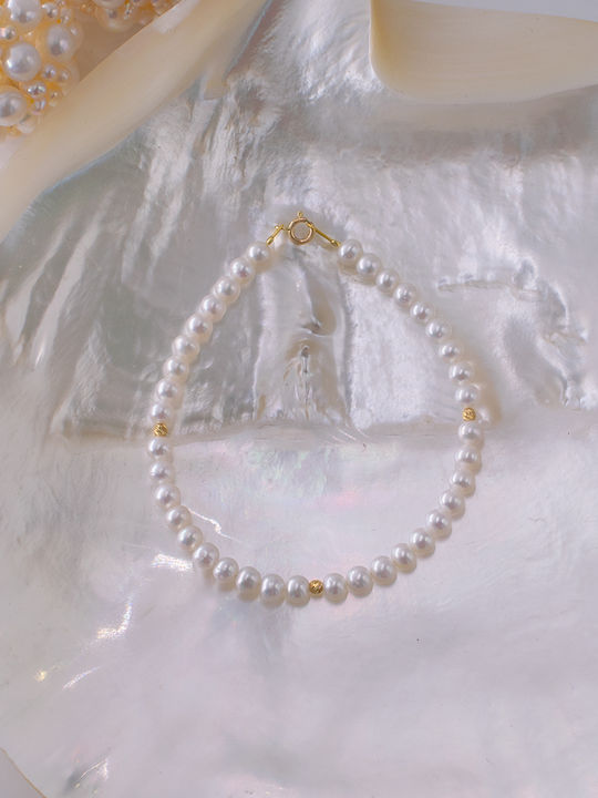 Margaritari Bracelet made of Gold 14K with Pearls