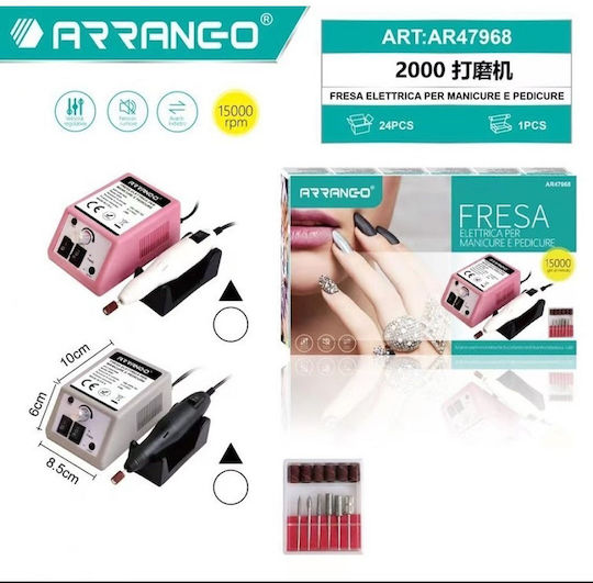 Arrango Τροχός Νυχιών Ρεύματος 10W Ροζ με 15000 Στροφές ανά Λεπτό