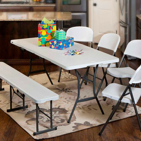 Tisch Zusammenklappbar White 185x74x76cm