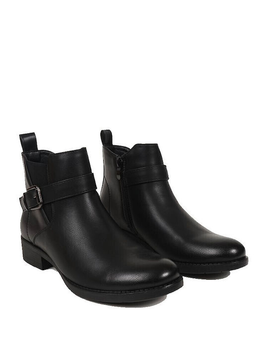 Super Mode Damen Chelsea Stiefeletten Schwarz