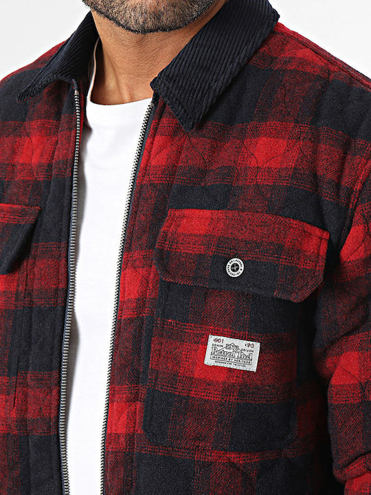 Μακρυμάνικo Overshirt Καρό Μαύρο
